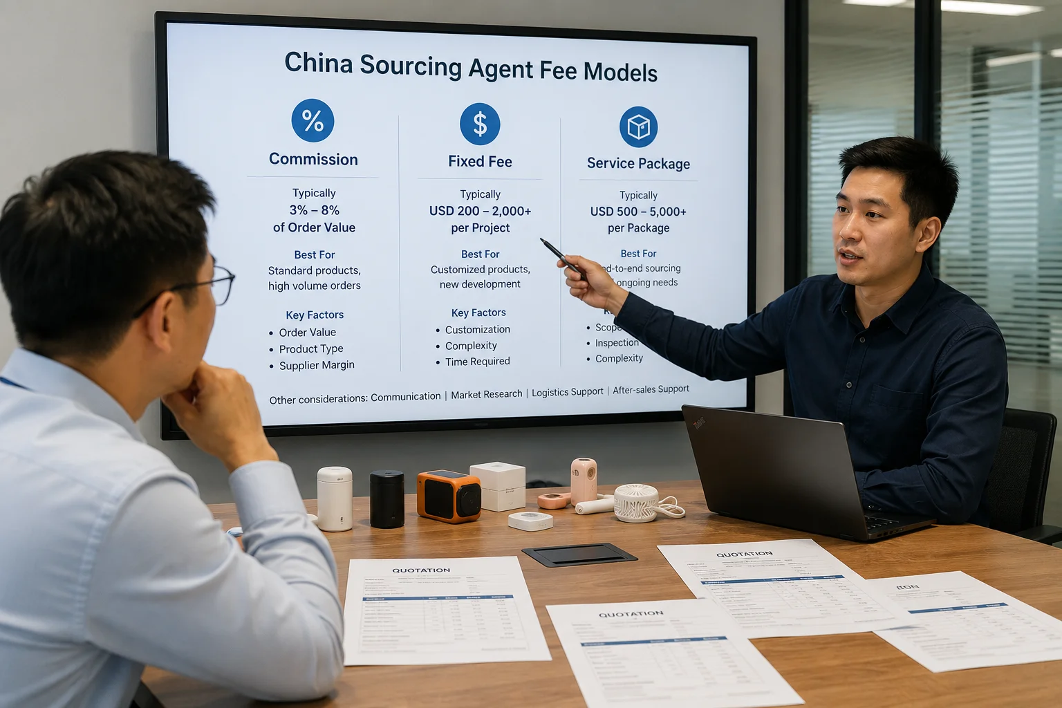 China sourcing agent fee models China sourcing agent commission fixed fee service package