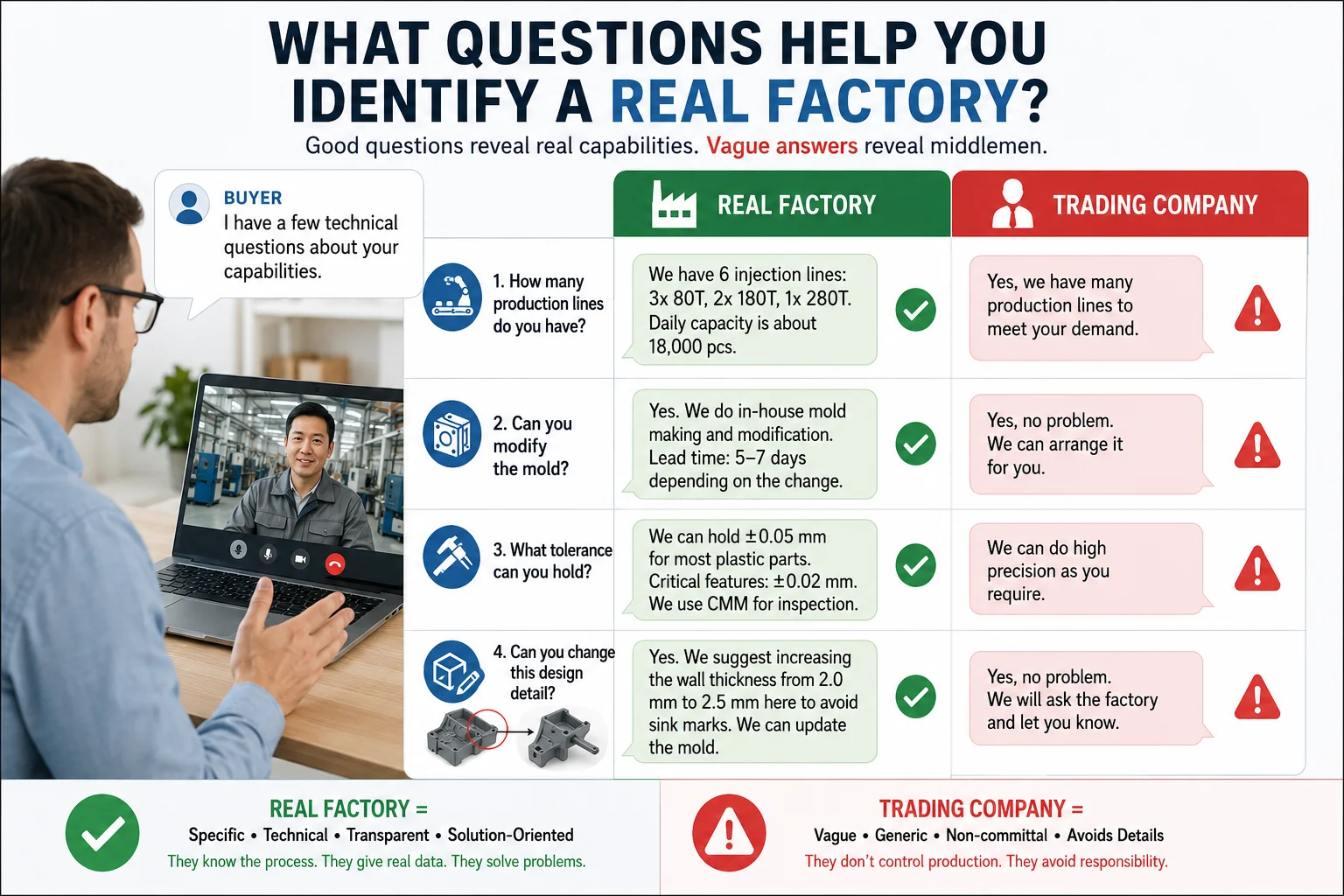 questions to identify real factory