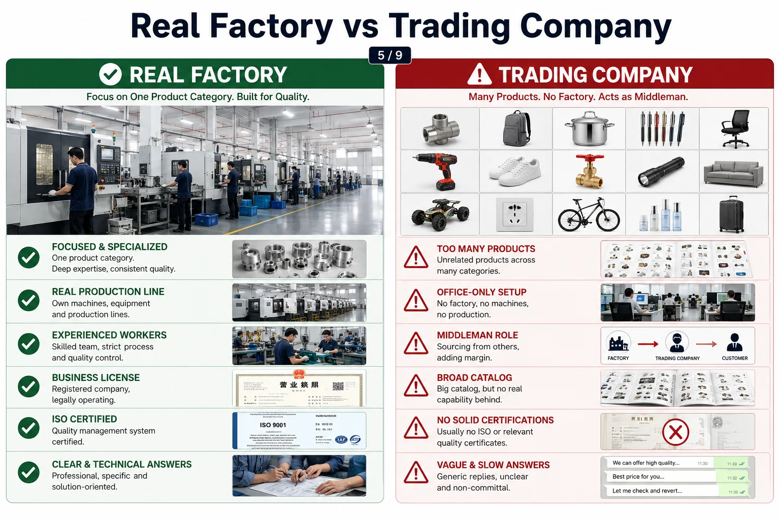 real factory vs trading company