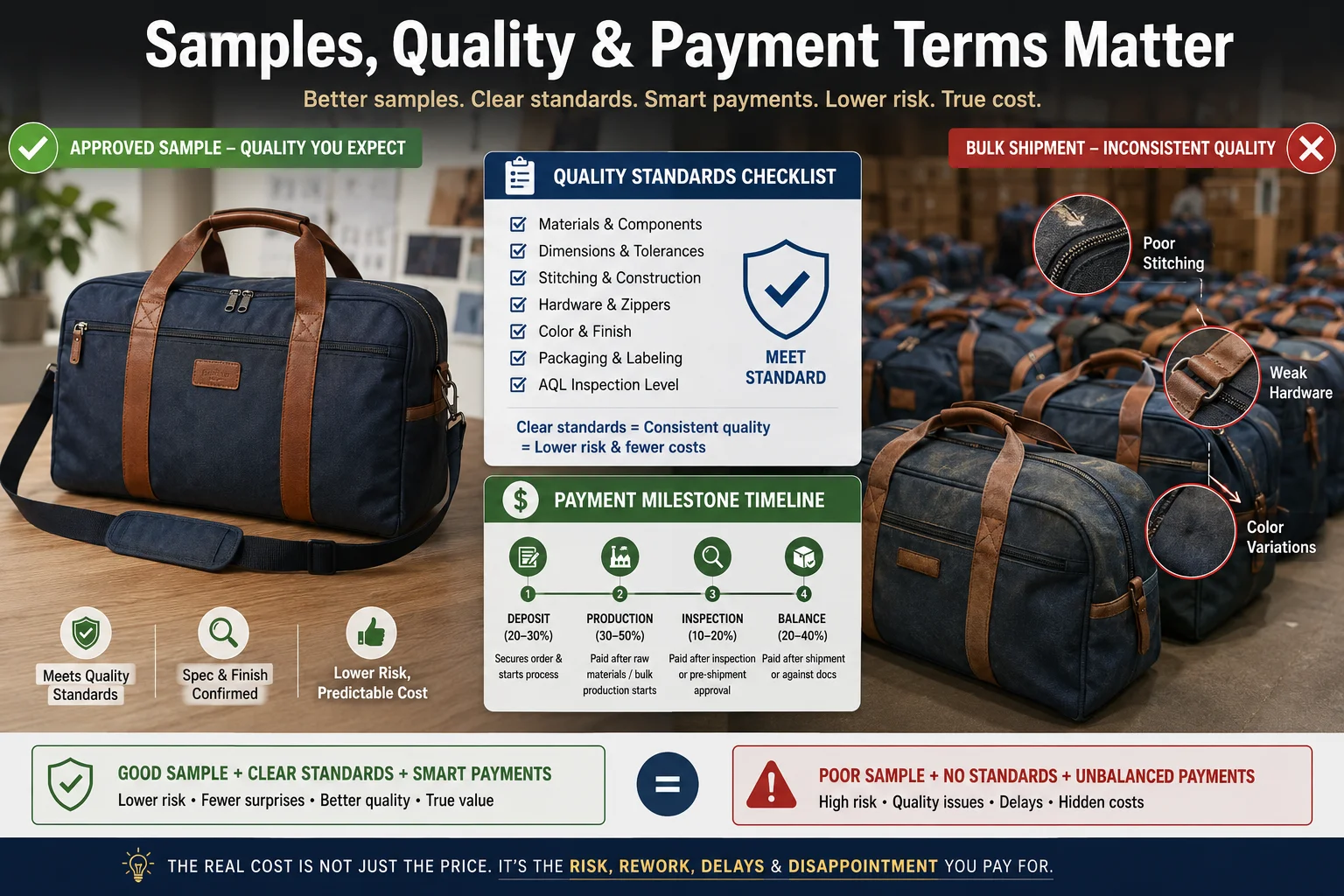 Samples and Quality samples quality payment terms affect cost
