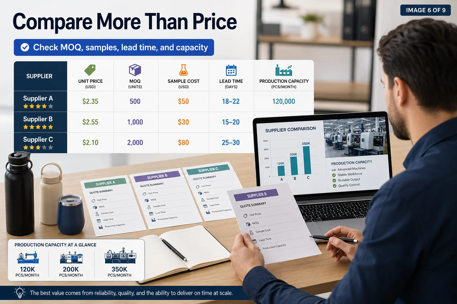 compare factory quotes moq samples