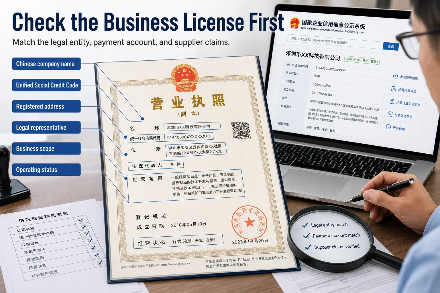 Chinese business license check How to check a Chinese supplier business license and legal company identity