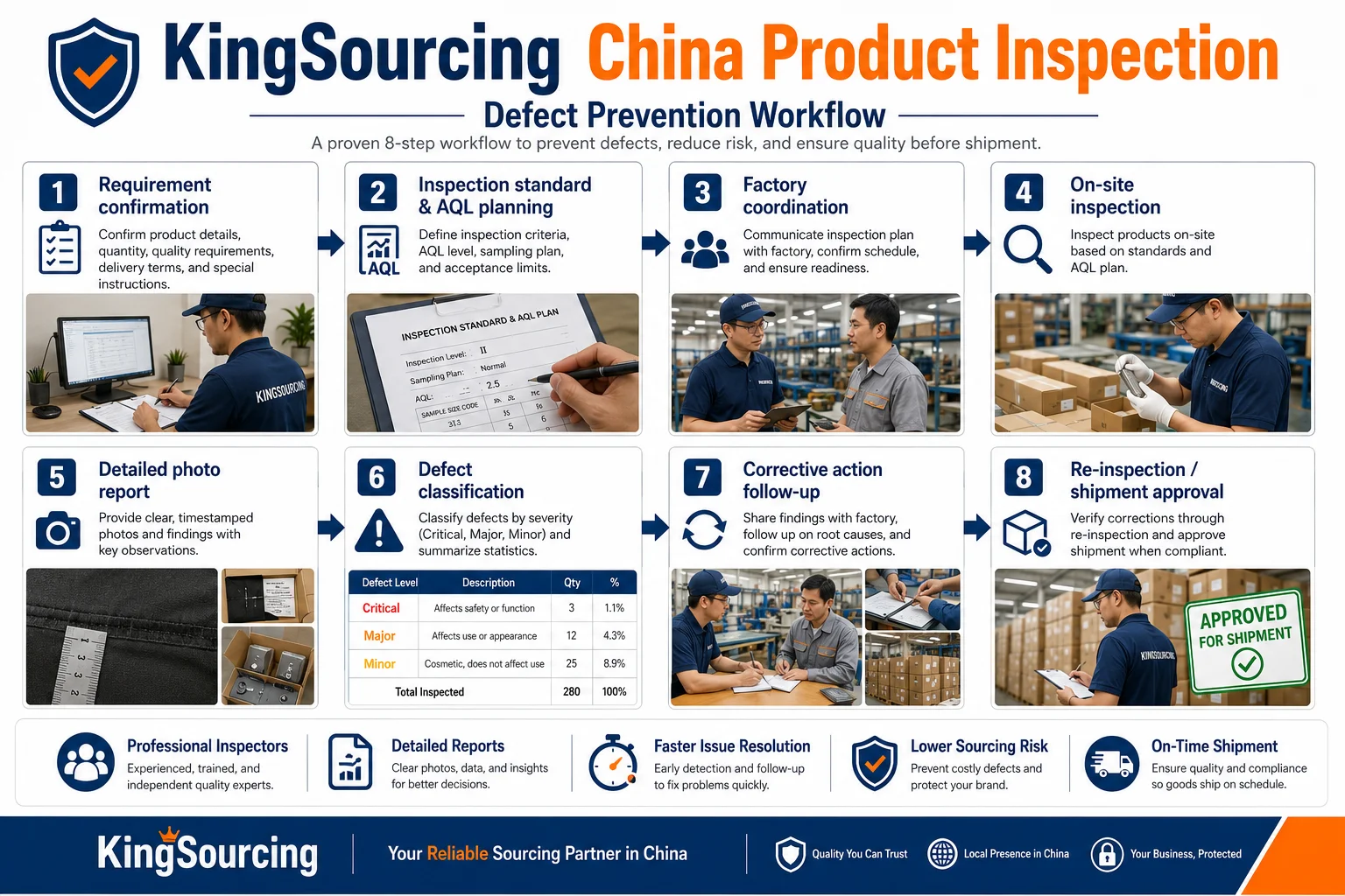 KingSourcing product inspection workflow KingSourcing China product inspection and defect prevention workflow