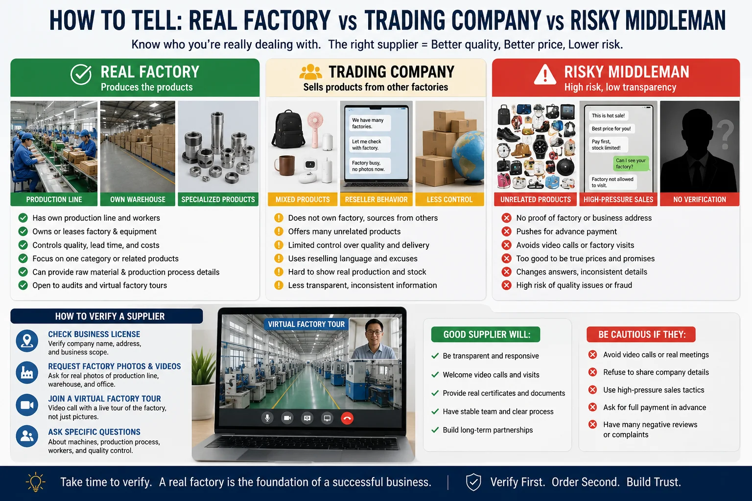 Virtual Factory Tour A video call showing a factory production line.
