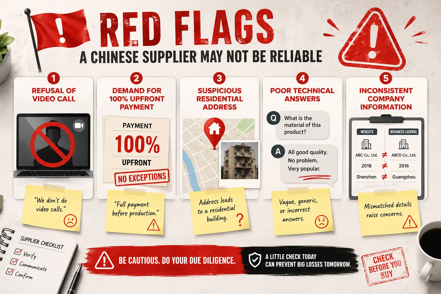 Red Flags in Sourcing A collection of red flag icons.
