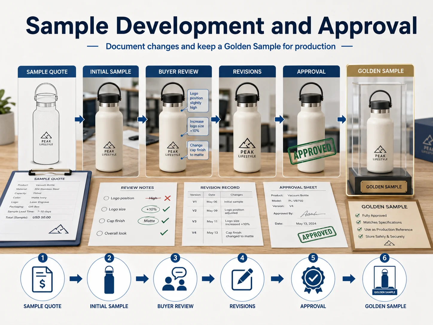 Sample Development and Golden Sample Approval Custom product sample development and Golden Sample approval in China