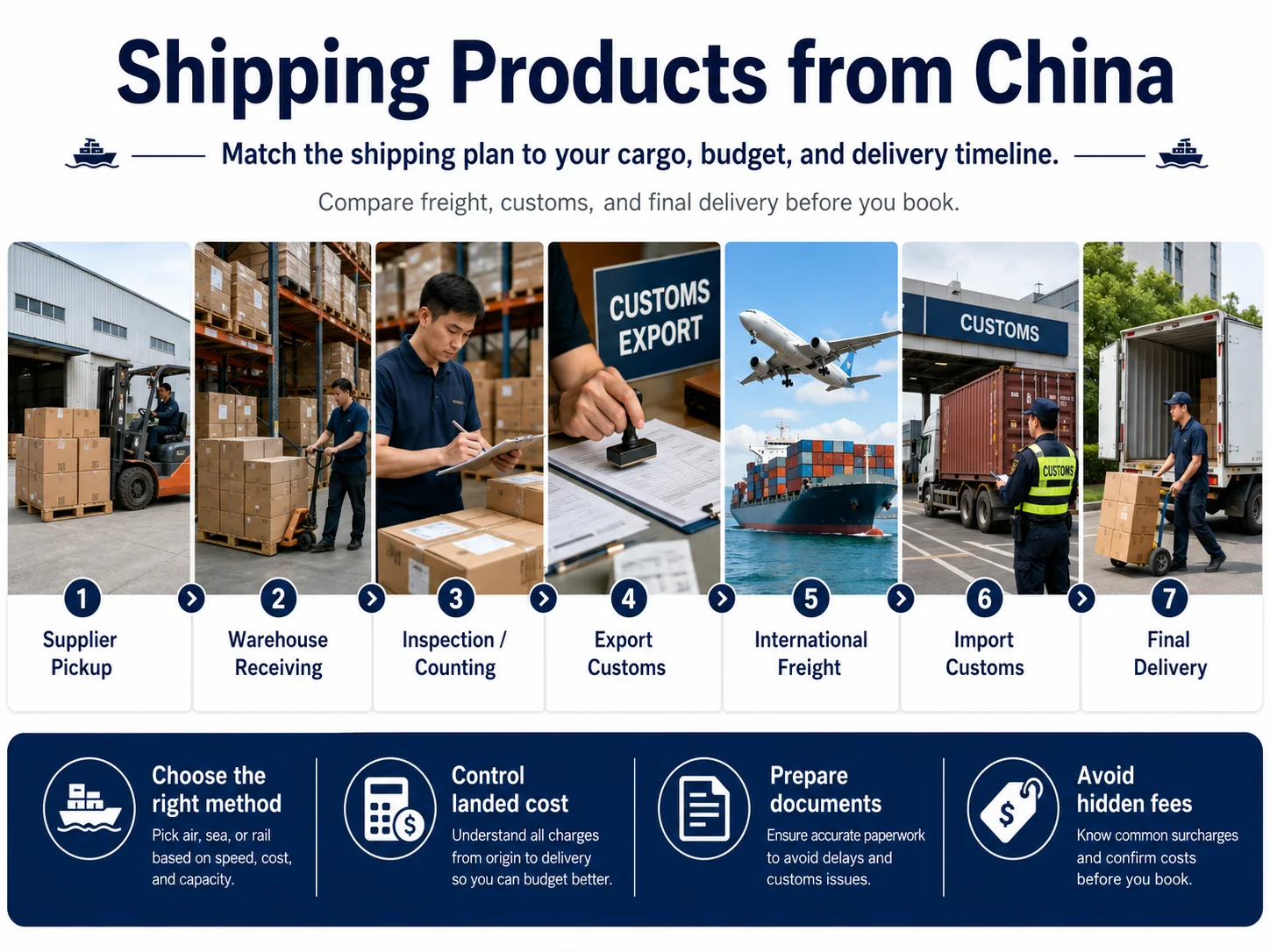 Shipping Products from China Guide Shipping products from China with freight, customs clearance, and door-to-door delivery