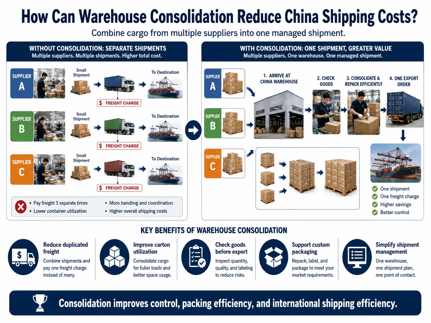 China Warehouse Consolidation Warehouse consolidation for products from multiple suppliers in China