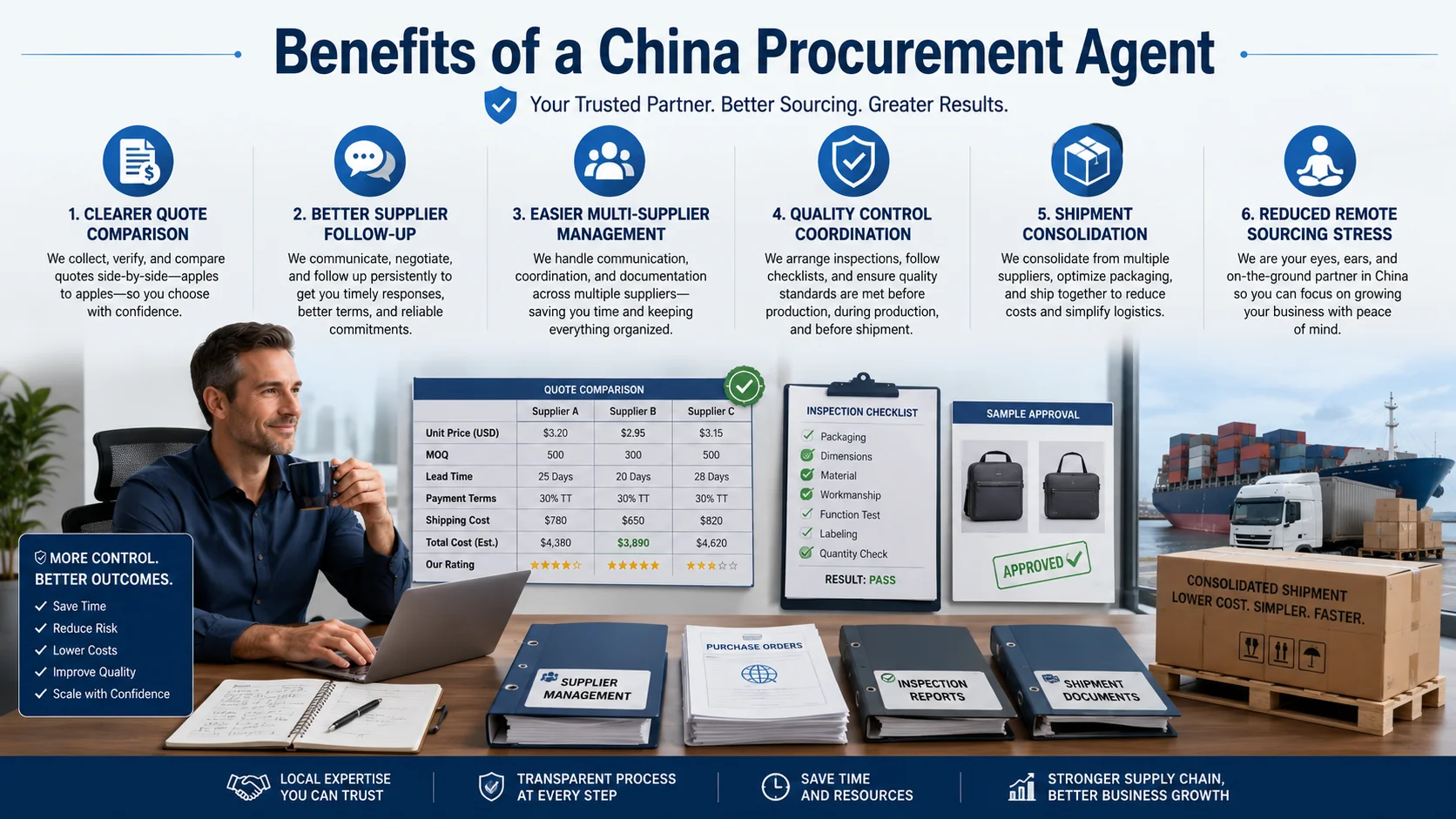 China Sourcing Agent Benefits China sourcing agent benefits for supplier management quality control and consolidation