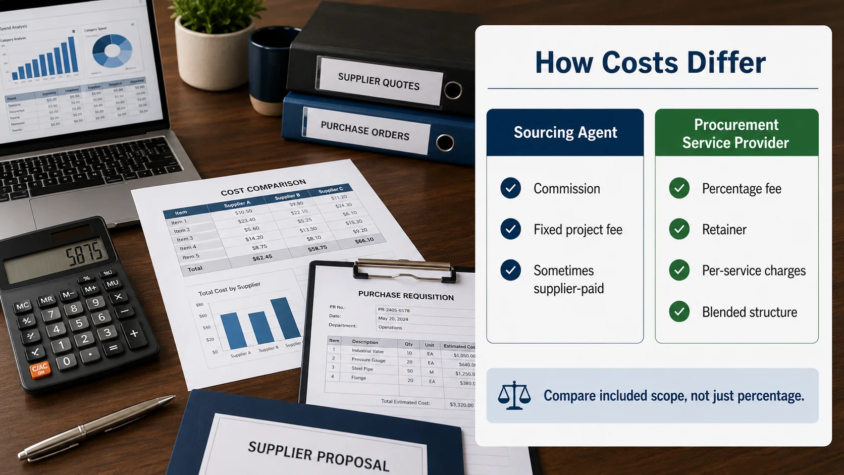 Sourcing agent commission versus procurement service fee sourcing agent commission vs procurement service fee comparison