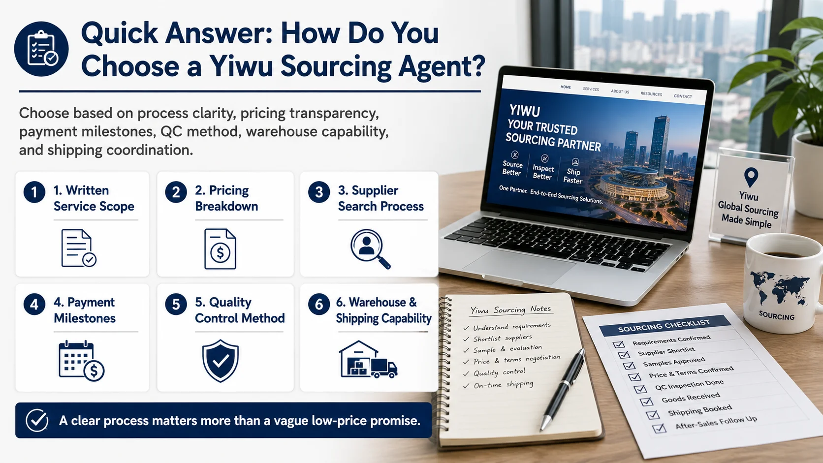 Reliable Yiwu sourcing agent reviewing supplier quotations