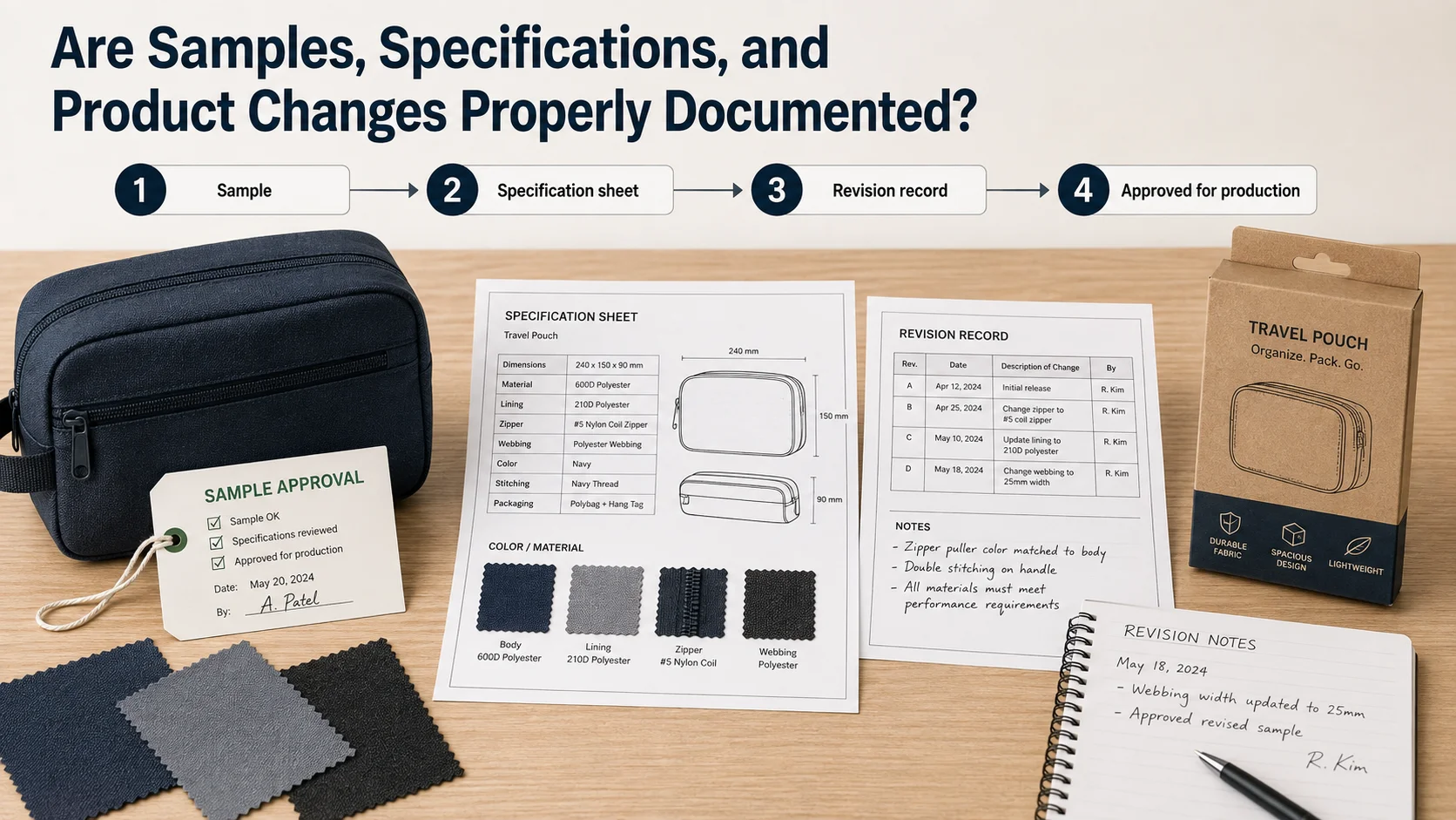 Sample approval and specification records China sourcing agent red flags in sample approval and product specifications