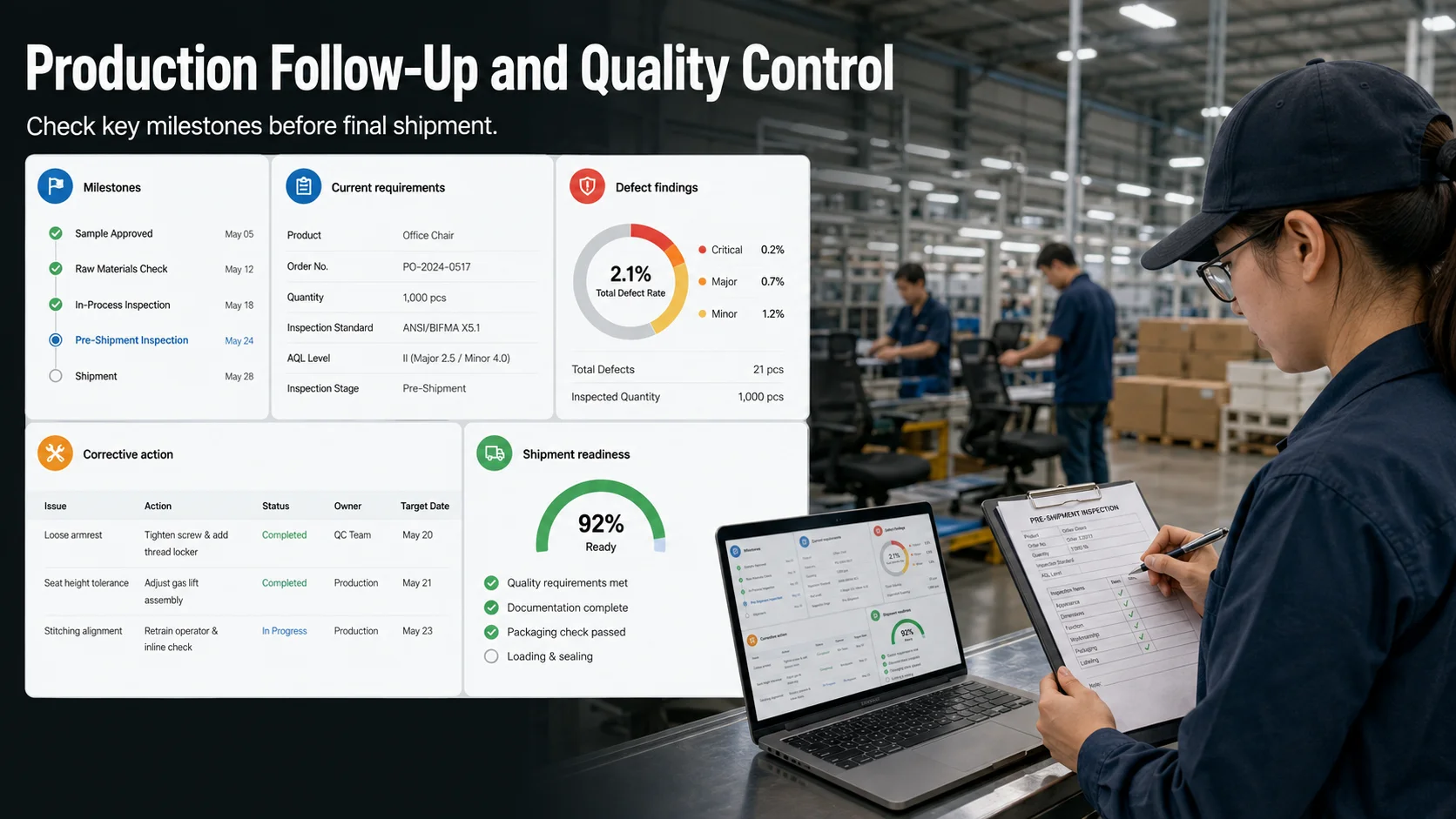 Custom product sourcing China quality control Custom product sourcing China production follow up and quality control inspection