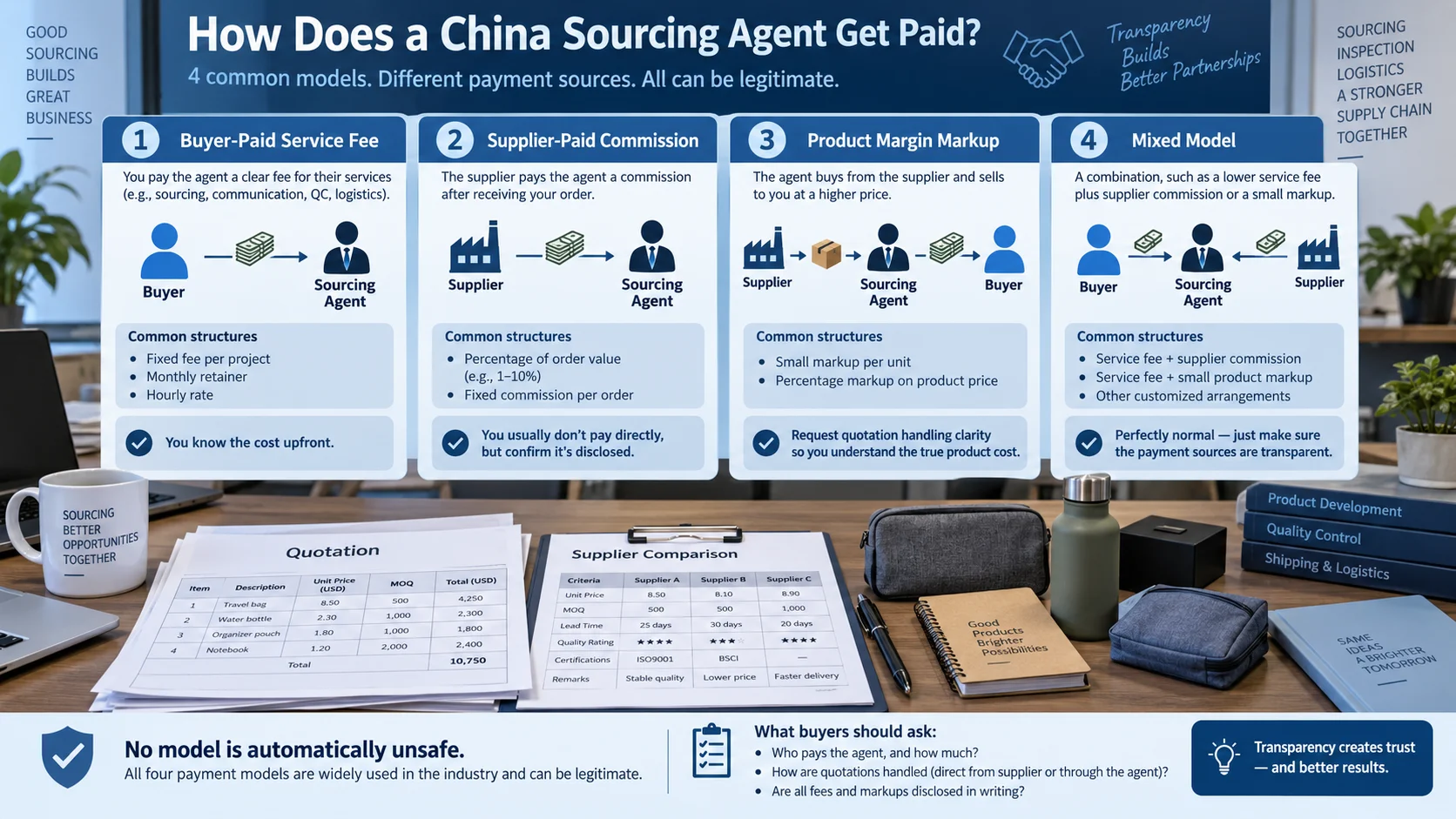China sourcing agent pricing model and supplier quotation transparency