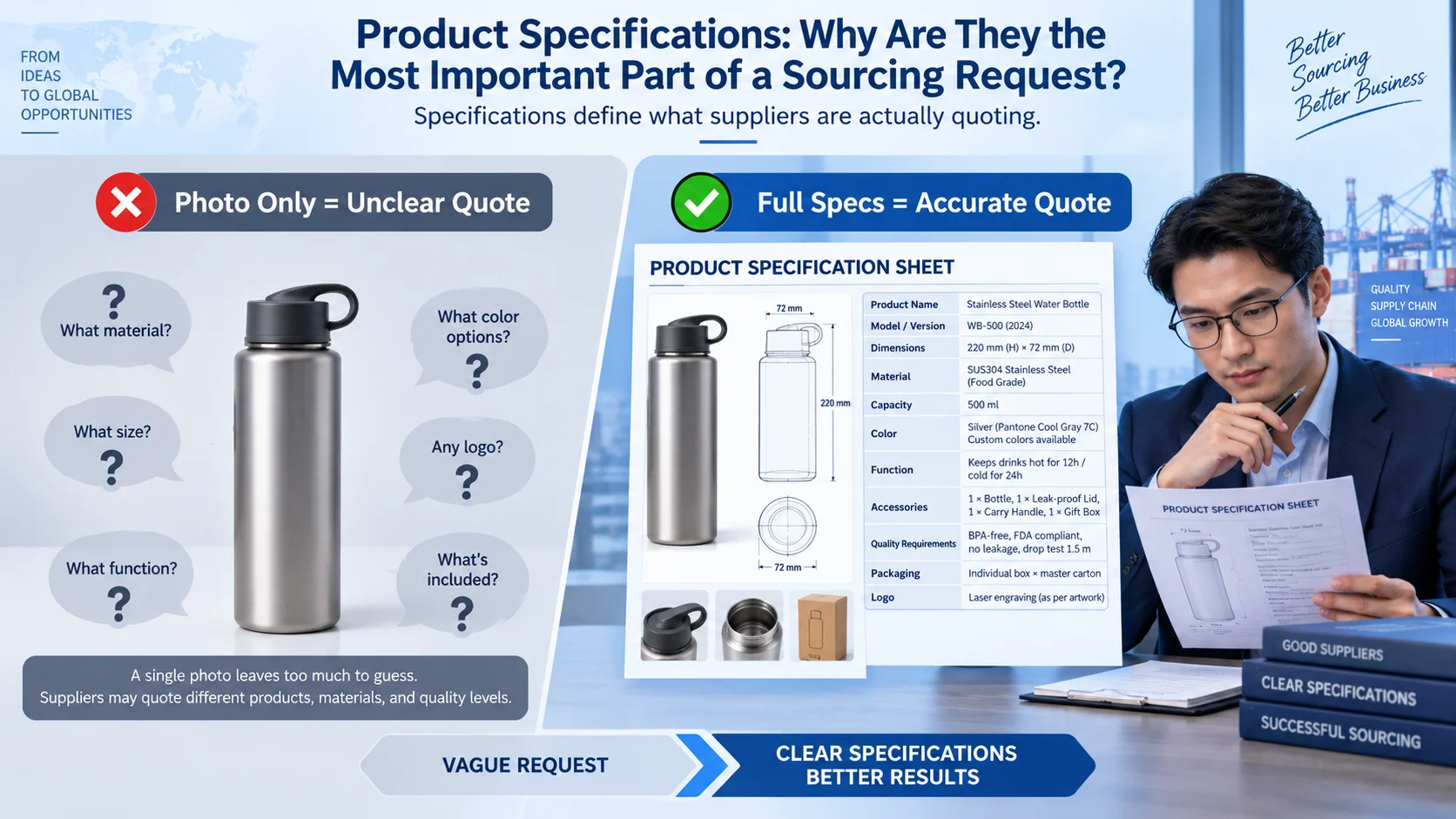 Product specifications for sourcing quotation sourcing agent product specification requirements